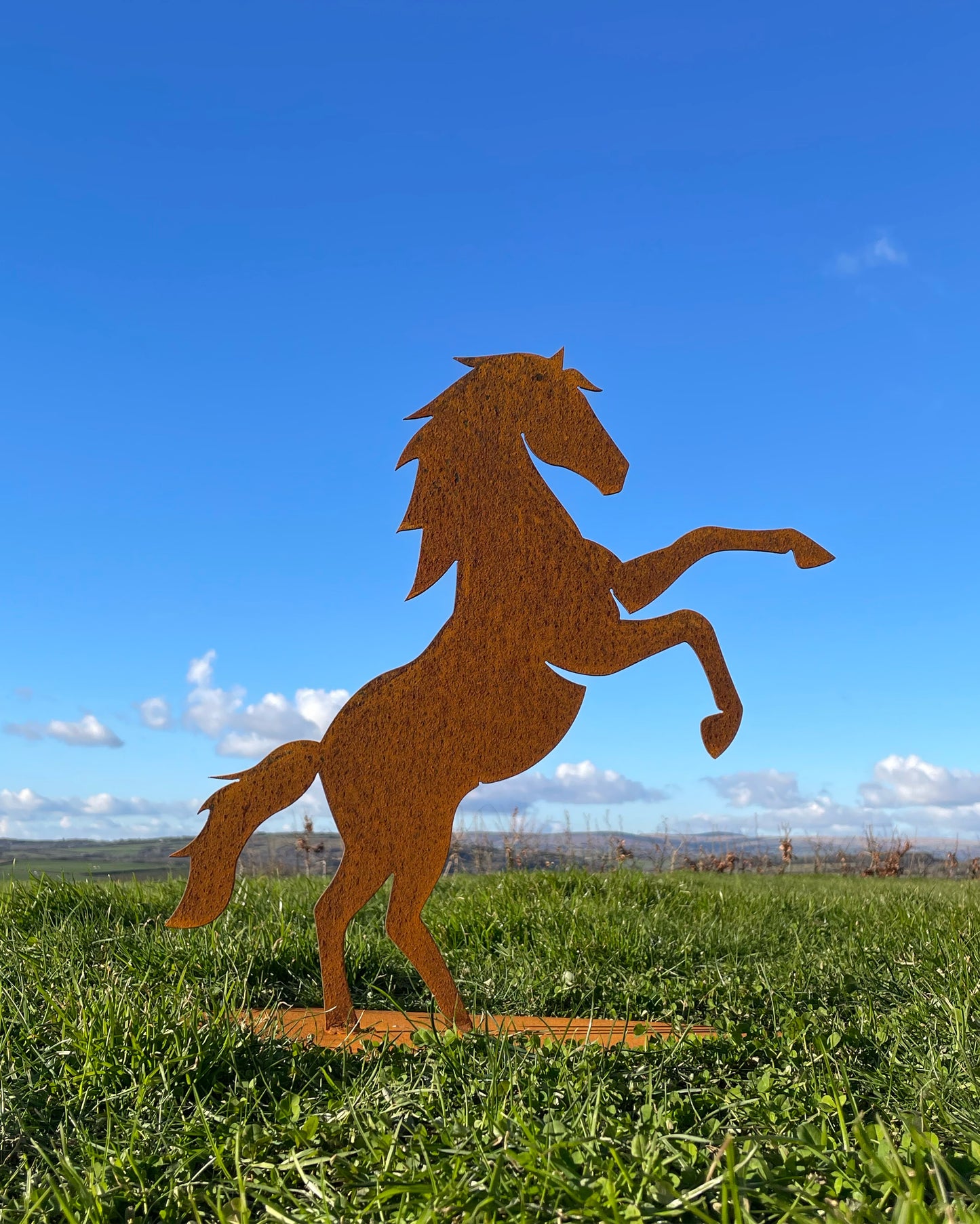 Rusty Corten steel Horse silhouette garden decoration