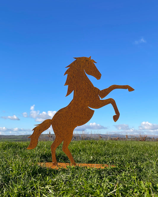 Rusty Corten steel Horse silhouette garden decoration