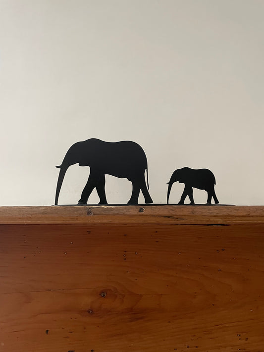 Plasma Cut Steel Elephant Table Decoration